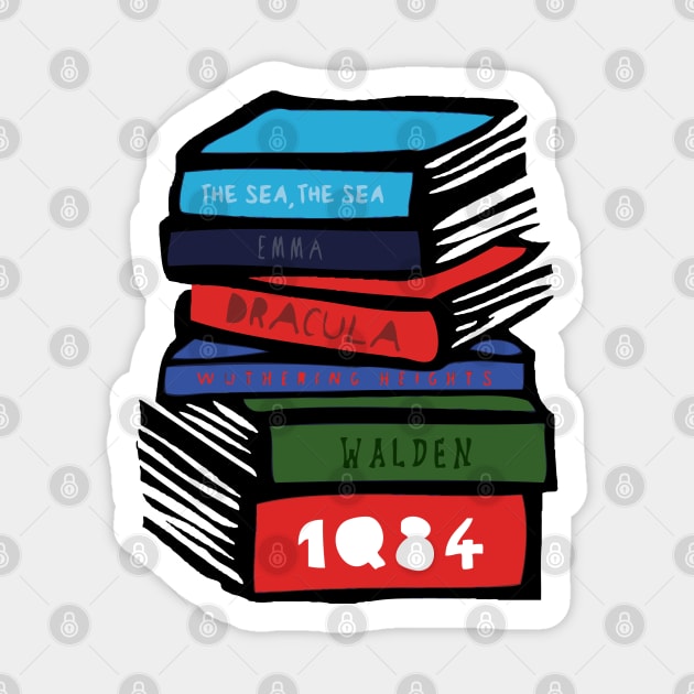 Classic Book Stack Sticker by louweasely